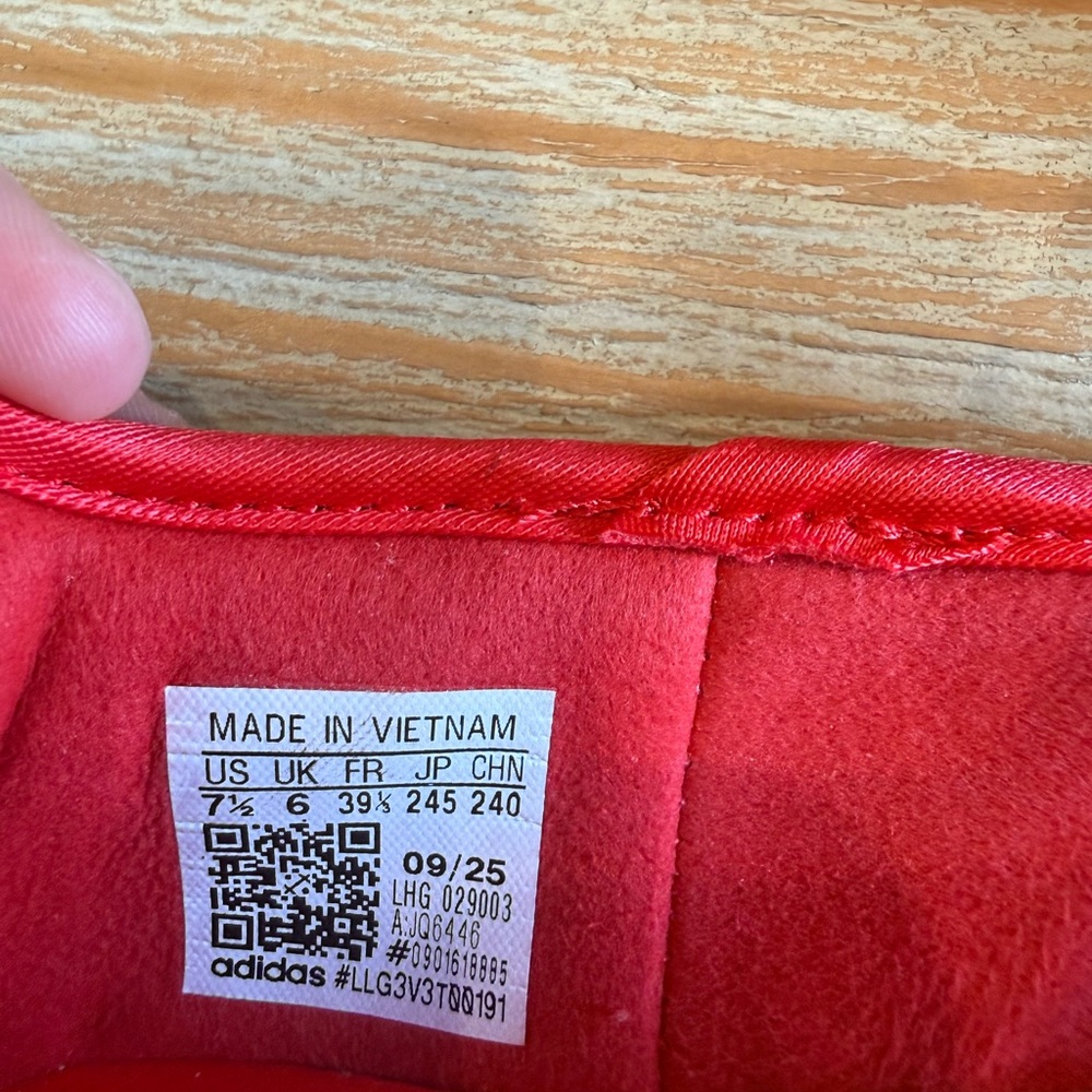 adidas Women’s Bright Red Mary Jane Samba Sneakers - Picture 5 of 5